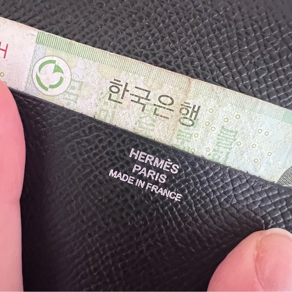 HERMÈS Rare Black Epsom Leather Vision II Zip Agenda Wallet $1900 - Picture 4 of 7